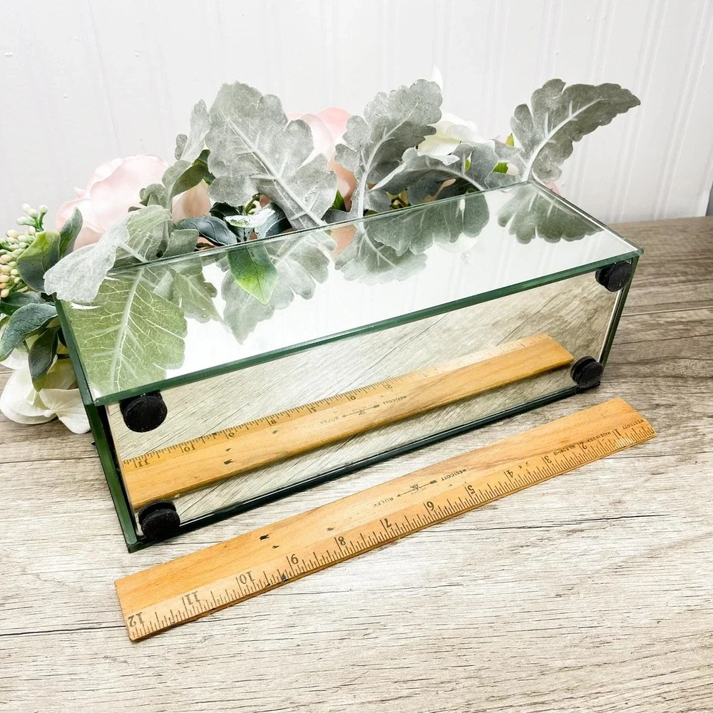 Vintage Mirror Box Planter: 80's glam decor